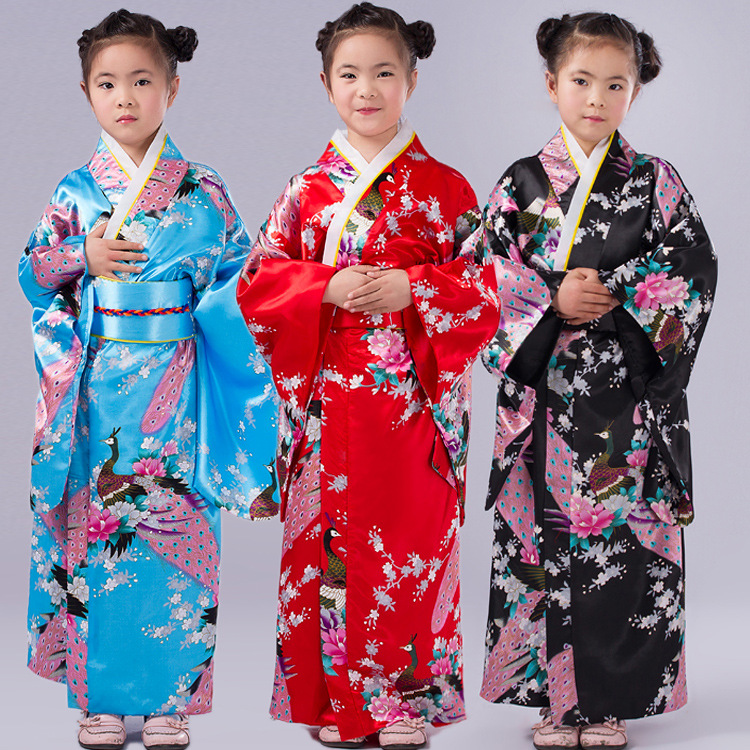 包邮日本儿童和服改良睡衣浴袍小女孩舞台摄影写真表演出服