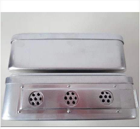 大号铝质消毒盒 铝制饭盒 铝制侧孔消毒盒杀菌 带盖消毒盒大中小