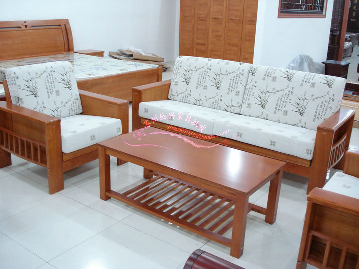 沙发床1.5米折叠小户型组合橡实木多功能两用特价客厅五件套包邮