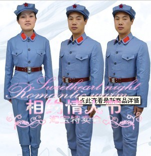 特价八一军队八路军演出服影楼主题表演服装中性蓝色服饰纪念中国