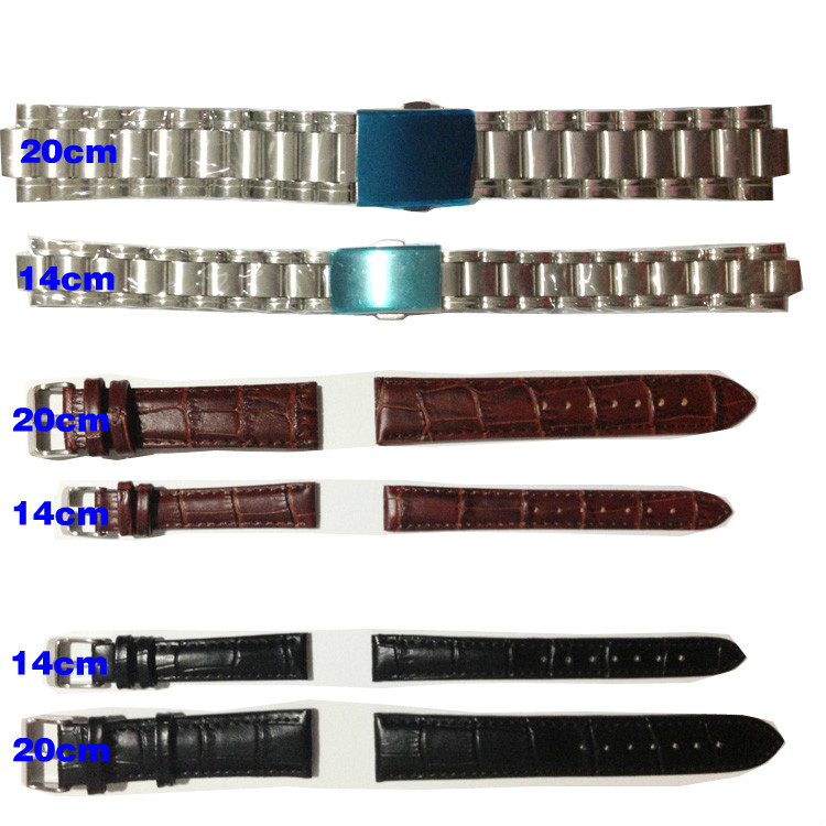 上海手表厂配件/棕色牛皮带/黑色牛皮带/不锈钢表带双十一