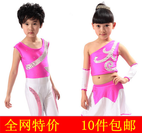 儿童舞蹈练功服女童体操服 幼儿舞蹈演出服装 男童套装新款啦啦队