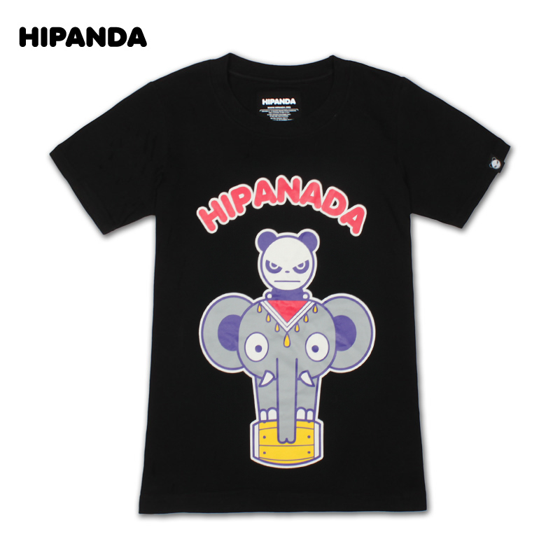 HIPANDA 设计潮牌 女款 骑大象短袖T恤