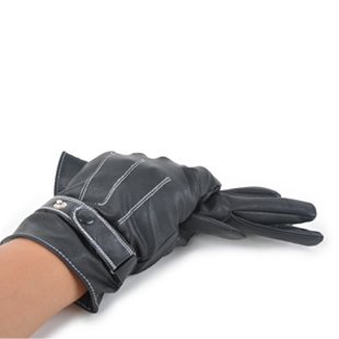 新款皮手套男士-黑色真皮分指手套 男式骑行保暖手套时尚保暖手套