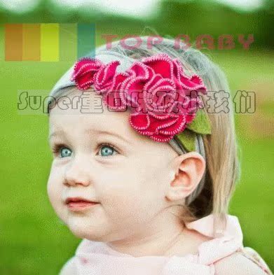 TZMZ0049 欧美topbaby婴儿宝宝女童发饰儿童布艺复古发带头花头饰