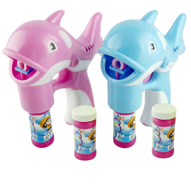超大号儿童全自动泡泡枪玩具 电动吹泡泡机 海豚灯光音乐3件包邮