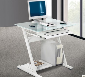 一体机电脑桌台式桌家用 简约时尚钢化玻璃面 小书桌子 限区包邮