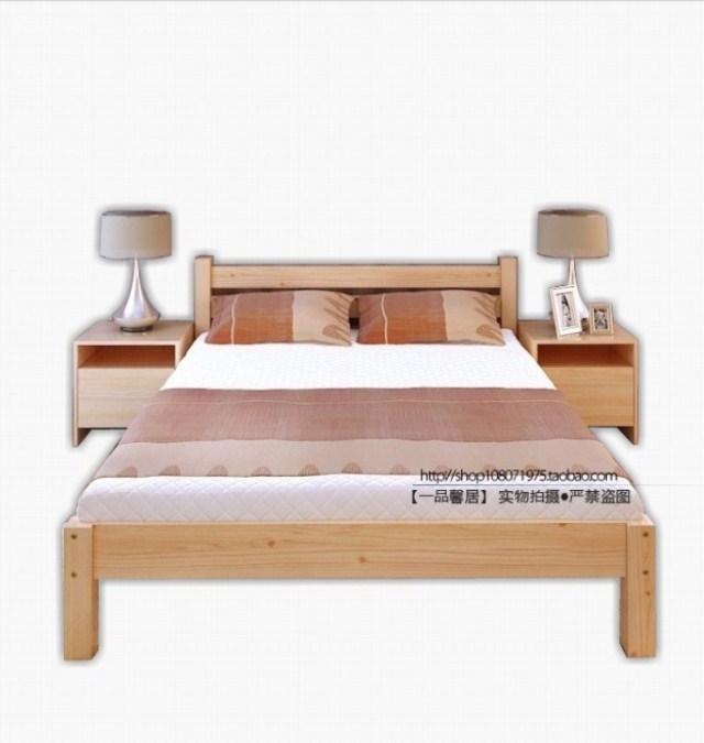特价实木床双人床1.8米大床松木床1.5 米单人床1.2儿童床松木家具