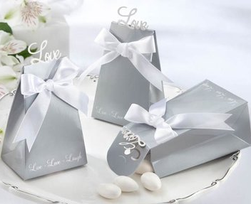 结婚个性喜糖盒子 钻戒盒　银色LVOE喜糖盒绿色爱情鸟糖果盒回礼