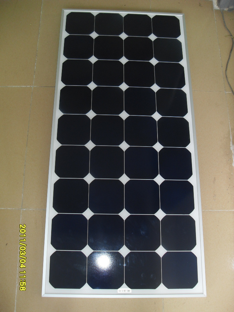 100W太阳能电池板高效A板单晶硅铝合金框钢化玻璃 家用充12v24v