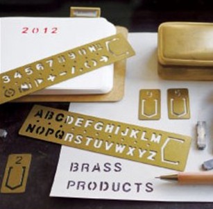 日本 Midori Brass 黄铜制 涂鸦模板式书签 |日本制