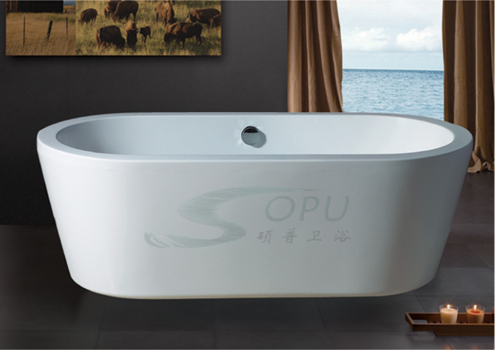 1.7米高品质亚克力浴缸压克力浴缸无缝拼接浴缸贵妃缸---硕普卫浴
