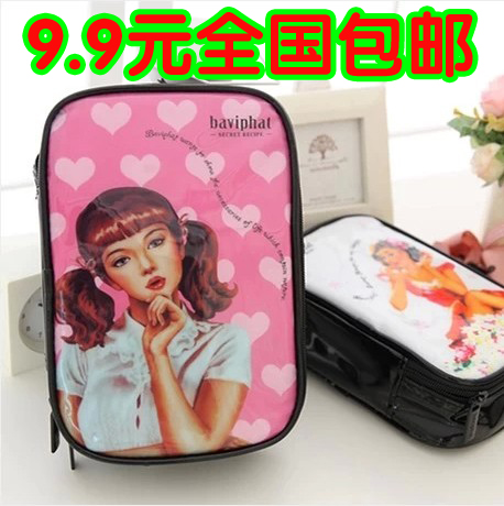 化妆包 韩国化妆包化妆袋化妆箱大容量包零钱包 收纳包包邮手拿包
