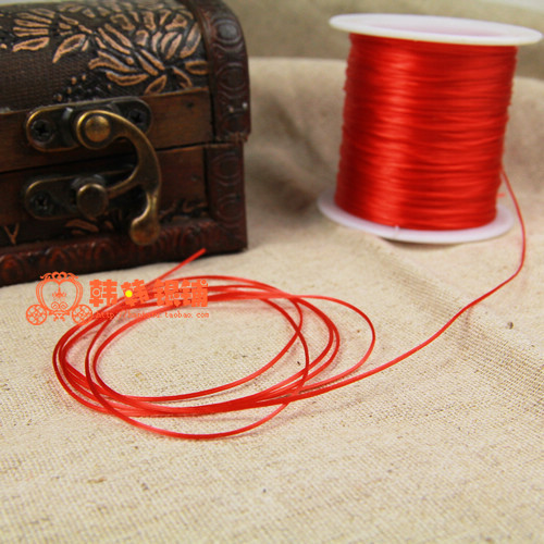 线材 常用 DIY专用可穿珠子 有弹力大红色水晶线0.05cm细软