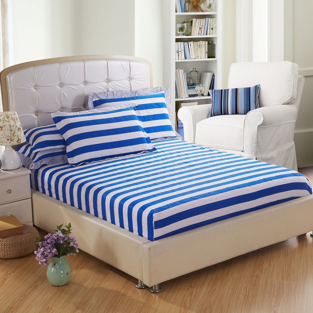 田园全棉床笠正品纯棉双人床单件床罩床单套1.5m1.8米被单特价