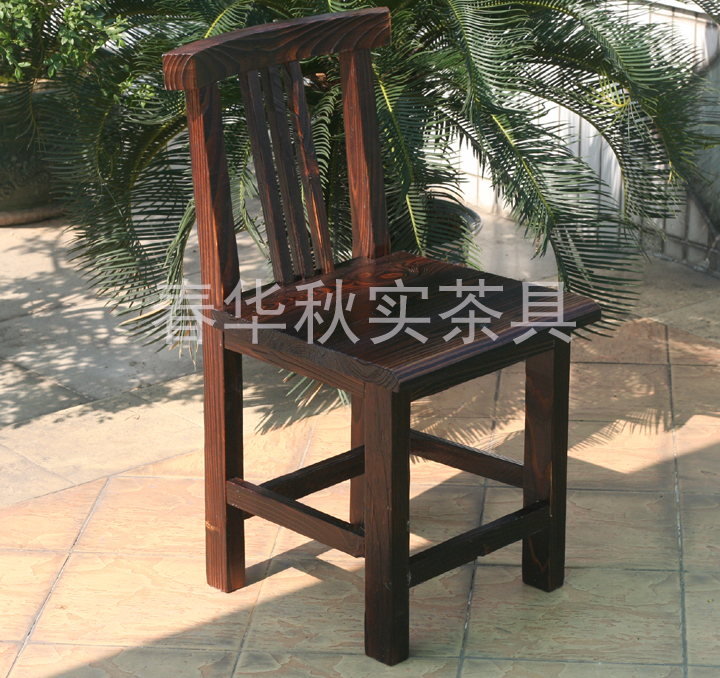 自然边靠背椅 实木椅子 烤松木椅 工作椅 餐厅椅 厂家直供家具