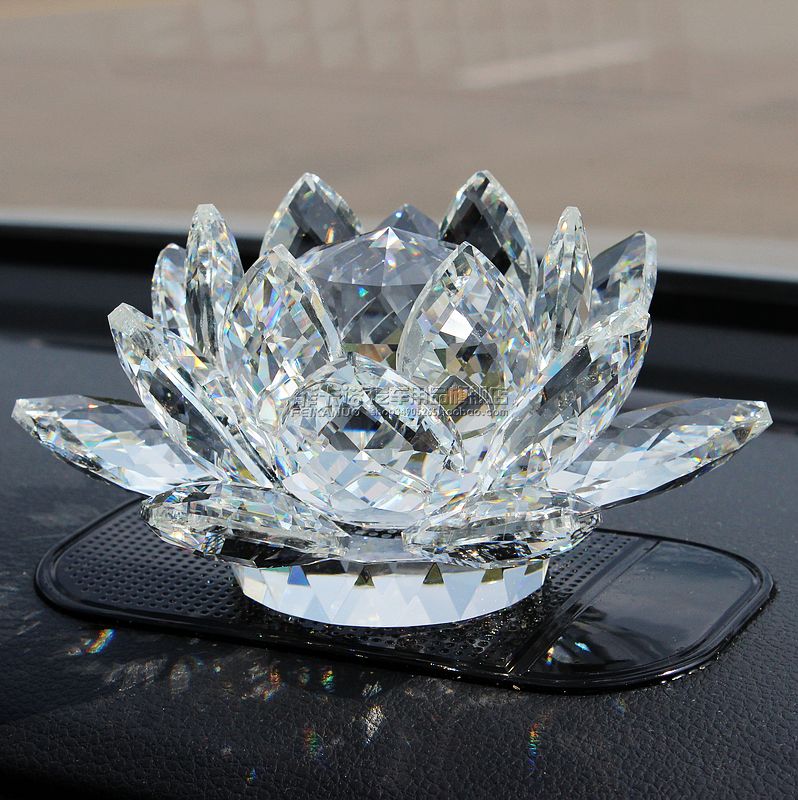 水晶工艺品家居摆设装饰水晶莲花汽车摆件设生日结婚创意礼品礼物