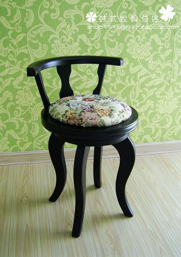 实拍大图/韩式古典艺术转椅/实木梳妆椅/梳妆凳/复古印象仅售190
