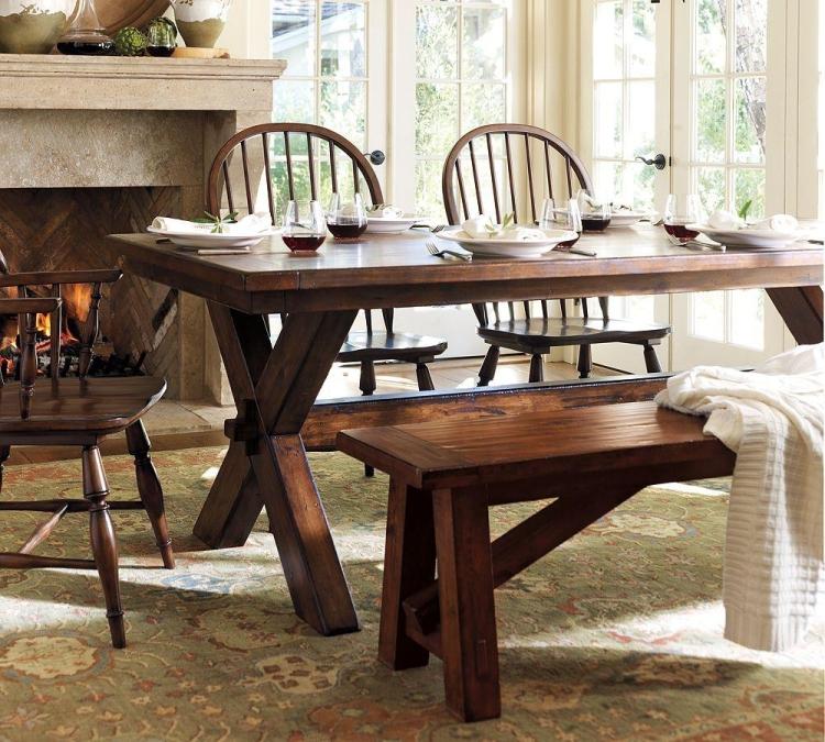 美式乡村简约现代长方形餐桌实木餐桌椅 美式乡村餐桌餐台定做