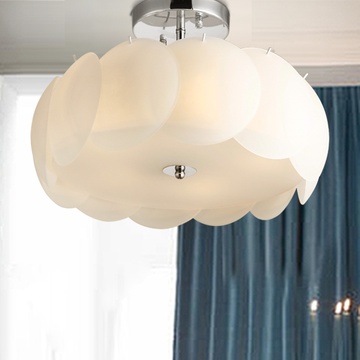 LED吸顶灯现代简约小客厅灯 创意圆形卧室灯温馨书房灯玻璃房间灯