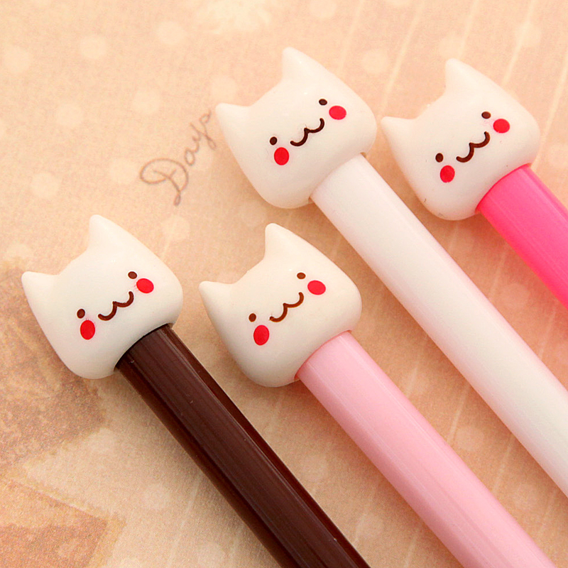 韩国国文具 三年二班可爱卖萌猫咪中性笔 创意水笔针管水性笔批发