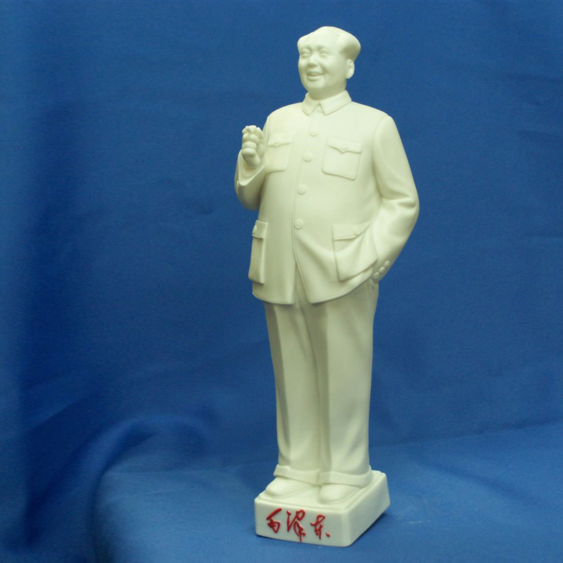 毛泽东 毛主席全身陶瓷像/德化白瓷/毛主席抽烟像