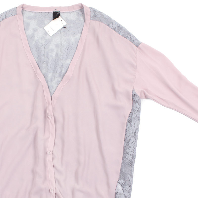 新款 韩国原创设计 雪纺长袖气质宽松蝙蝠衬衣衬衫 蕾丝细节 特