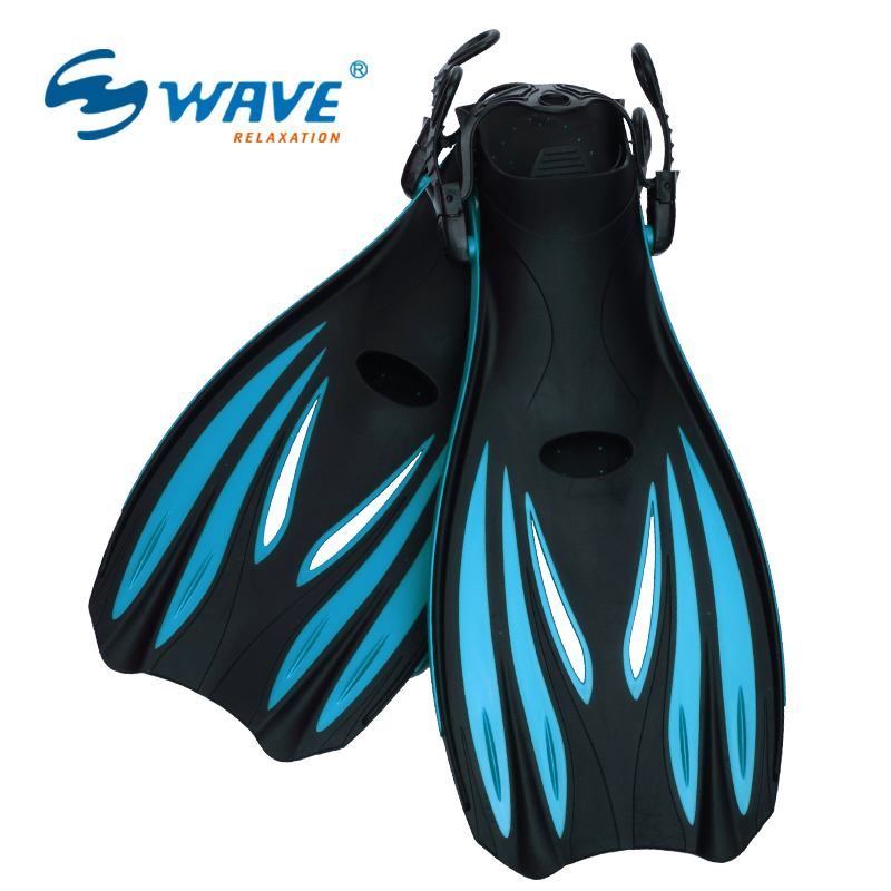 wave海浪正品 浮潜短脚蹼可调游泳训练蛙鞋潜水装备 成人儿童可选