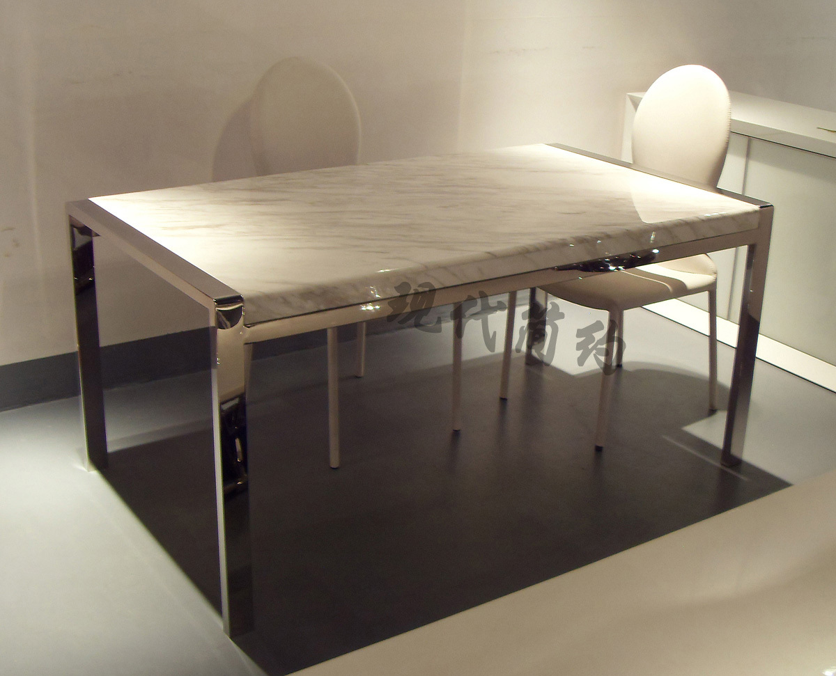 X-1053餐台 大理石台面餐桌 餐桌椅/时尚餐桌 不锈钢餐桌