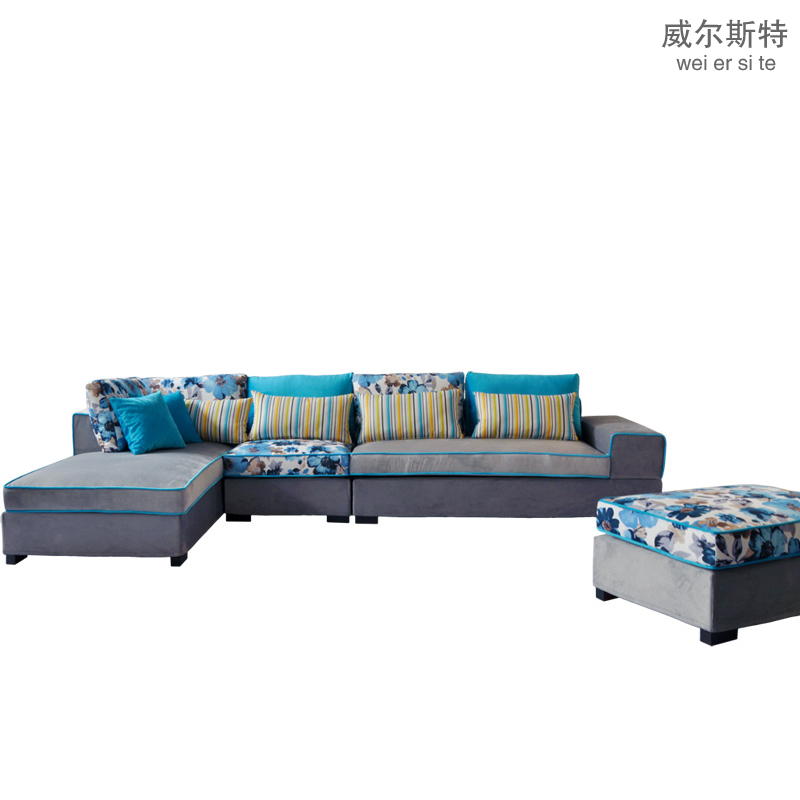 新款上架 多彩沙发 海底世界 毕加索 日式L型 客厅家居 转角沙发