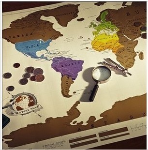 旅行人生探索刮刮地图 世界版地图海报 旅游记录创意礼品