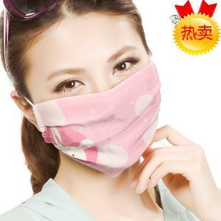 2层韩国女超薄防晒防过敏真丝面罩防紫外线透气防晒孕妇口罩包邮