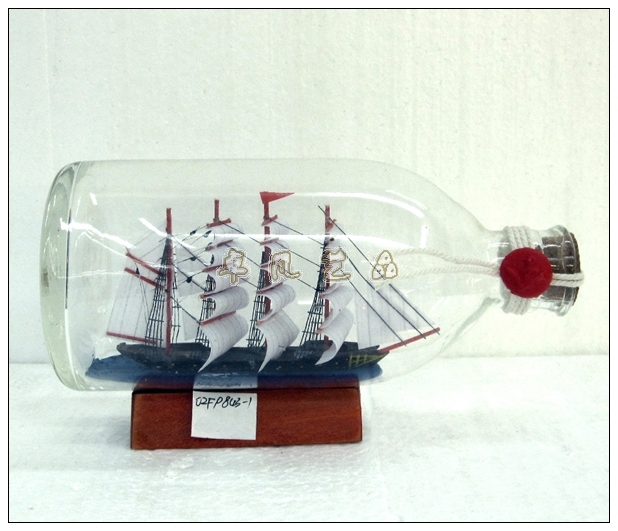 玻璃手工帆船漂流瓶/许愿瓶*欧式家居橱柜装饰摆设*创意生日礼物