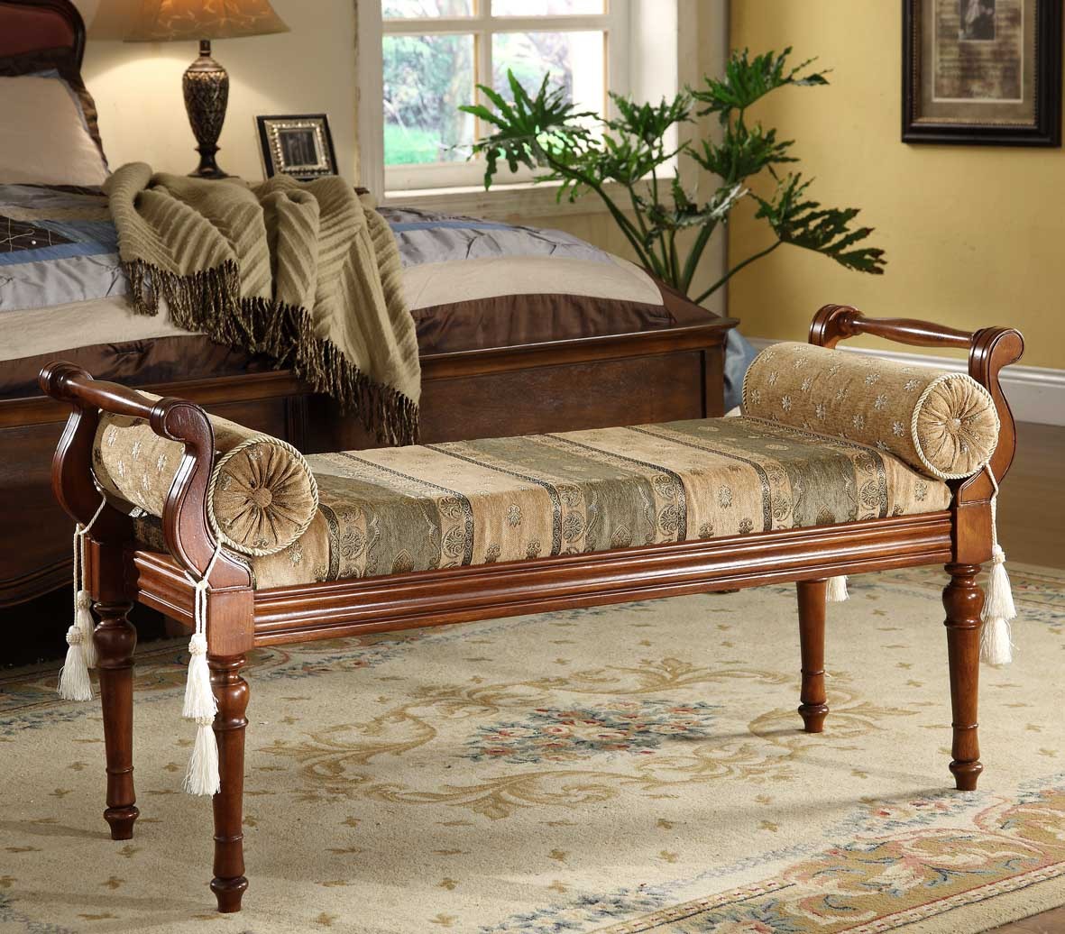 包邮现货 美式欧式 实木床尾凳 换鞋凳 复古长凳子 高档布艺枕头