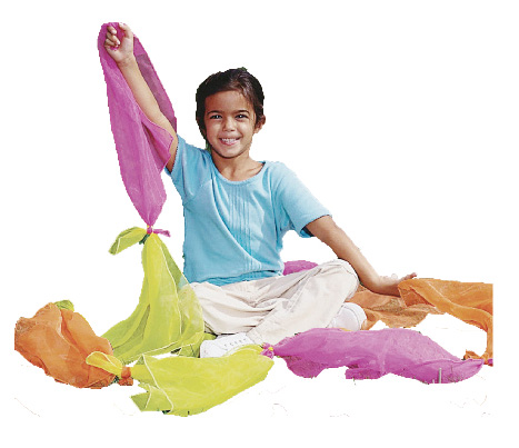 卡乐咪 游戏丝巾 彩色丝巾12条/套 幼儿园教具 儿童感统训练器材