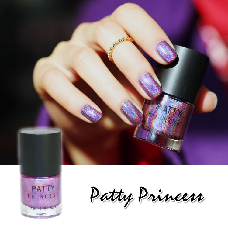 包邮正品法国Patty Princess指甲油紫色水晶款镭射系12号不掉色