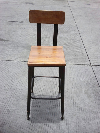 美式乡村实木铁艺餐椅LOFT工业风格休闲椅酒吧椅咖啡 高脚椅特价