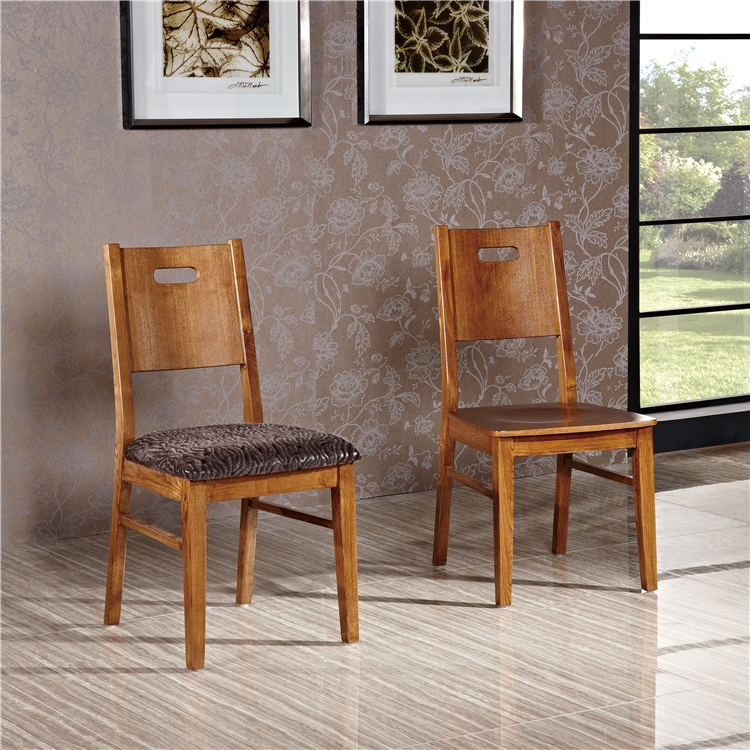 特价宜家餐桌椅 水曲柳餐椅 实木椅子带皮坐垫 A968