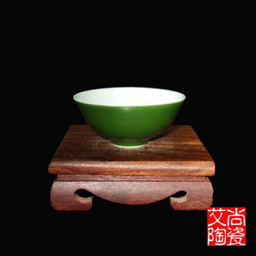绿釉茶杯 单色釉 绿釉杯 景德镇 颜色釉 茶道杯 工夫茶具 7公分杯