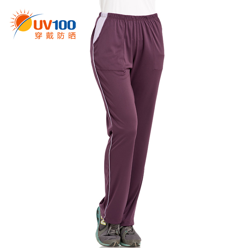 台湾UV100夏季防紫外线透气舒适女士休闲裤宽松薄款防晒长裤10126