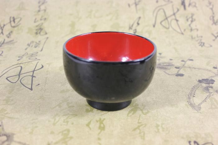 木碗 天然生漆黑漆母内朱红漆木碗 适合日式料理碗店韩式料理店用