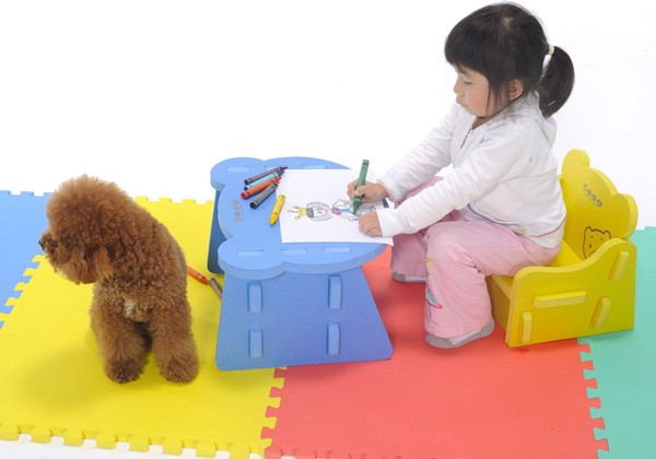 幼儿园儿童宝宝拼接EVA环保无毒塑料小桌椅餐桌作业防撞抗压加厚