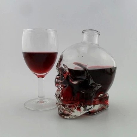 特价 玻璃骷髅头瓶 玻璃酒具 玻璃酒瓶 骷髅玻璃密封罐宜家储物罐