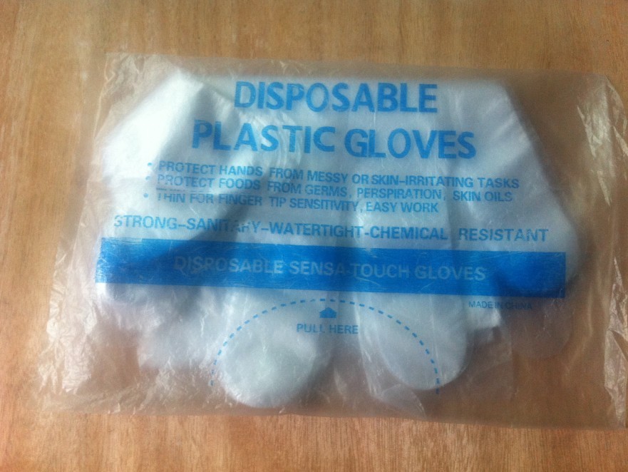 一次性PE薄膜手套，100只一包，卫生食品手套，塑料手套