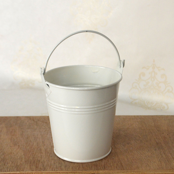 2015创意时尚彩色铁皮桶家居装饰白色垃圾筒多肉植物花盆花器批发