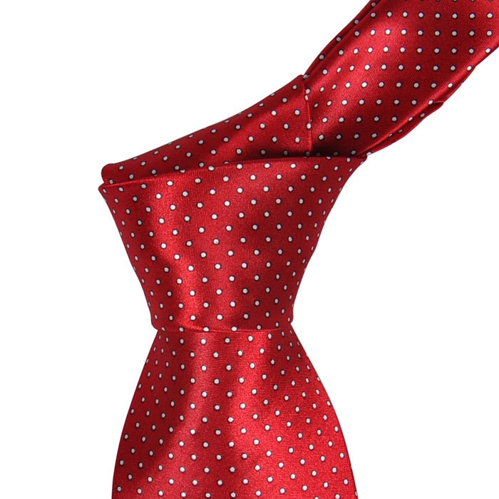 新款金呔郎领带 结婚礼物 男士正装搭配领带 红色小亮点领带