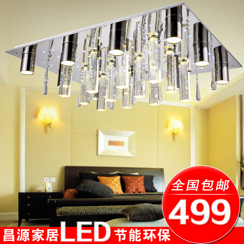 长方形气泡柱水晶灯客厅灯现代简约led吸顶灯具卧室灯饰餐厅灯