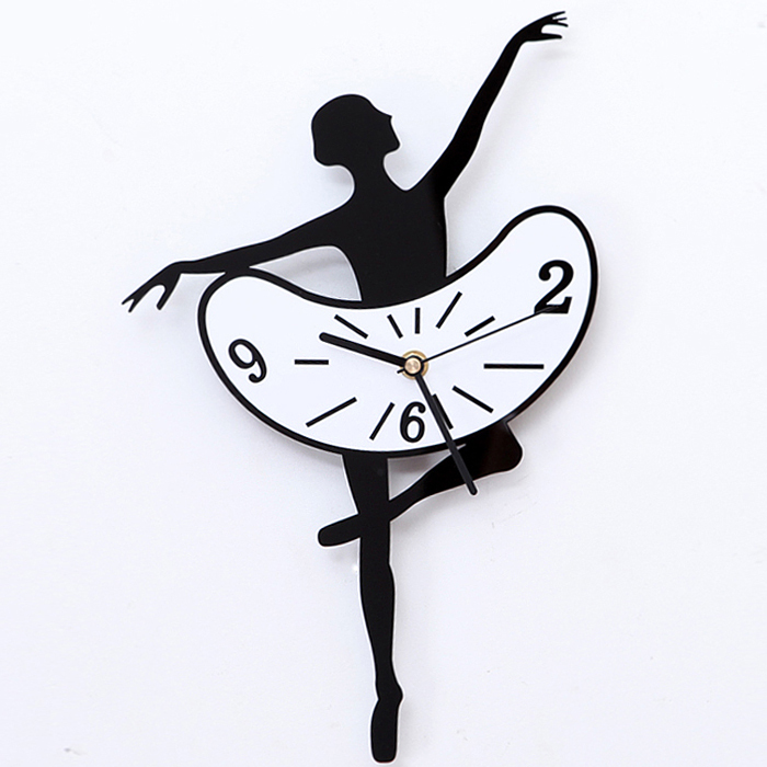 包邮芭蕾舞艺术挂钟创意钟表 客厅时尚装饰壁钟 现代舞者卧室墙钟