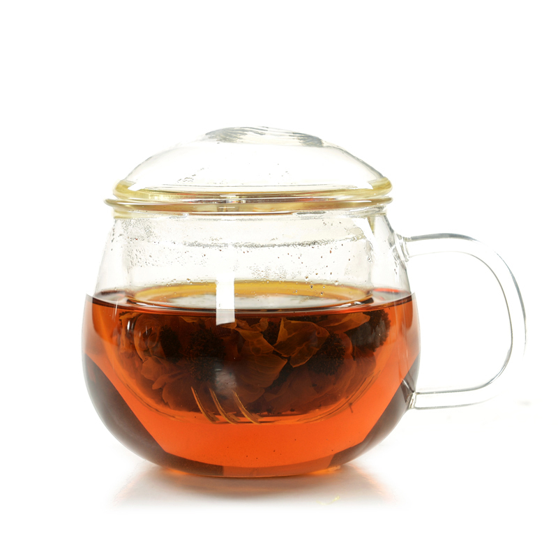 炎创 玻璃泡茶杯耐热杯茶具花茶杯子创意加厚水杯飘逸杯