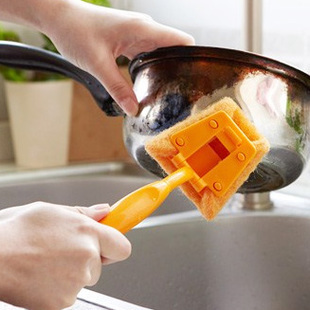 创意不伤手多功能清洁扫手柄海绵擦强力去污刷多功能厨房清洁刷子